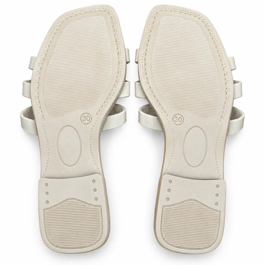Looped Strap Flat Slide Sandals