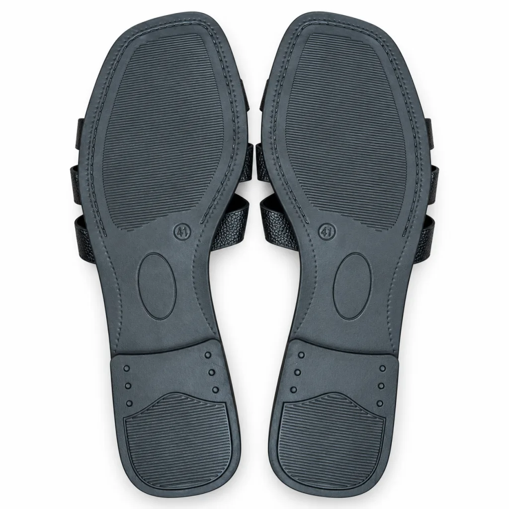 Textured Woven-Strap Flat Slides