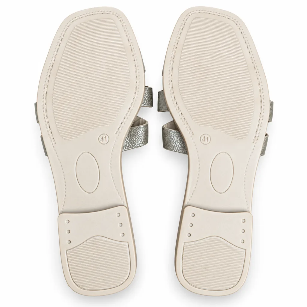 Textured Woven-Strap Flat Slides