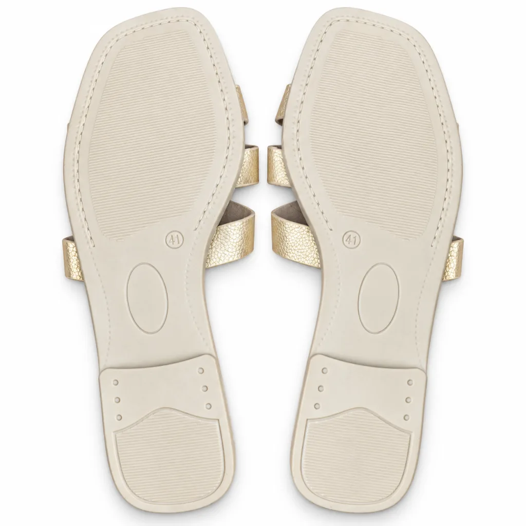 Textured Woven-Strap Flat Slides