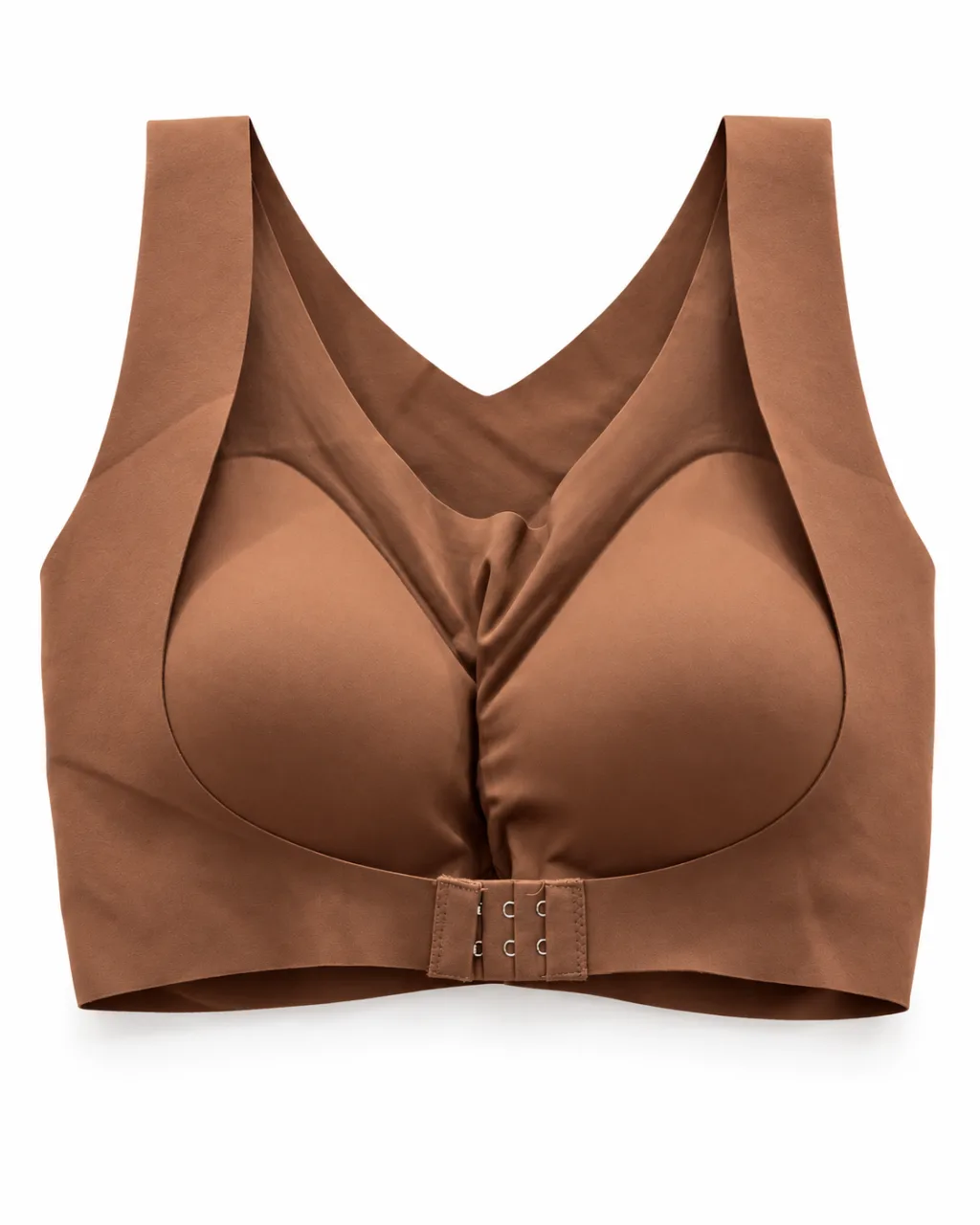 Padded Bra with Wide Straps and Hook-and-Eye Closure
