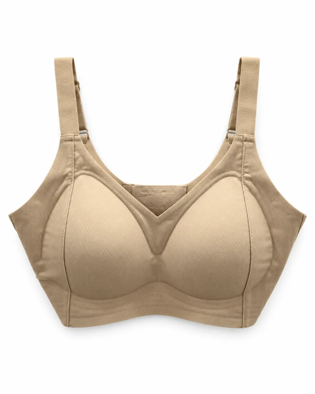 Textured Molded-Cup Bra with Adjustable Straps
