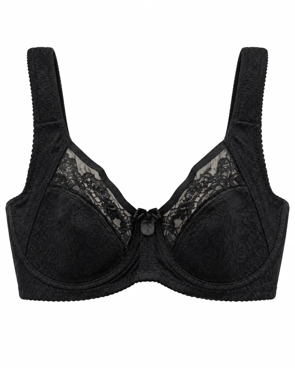 Lace Full-Cup Bra with Wide Straps