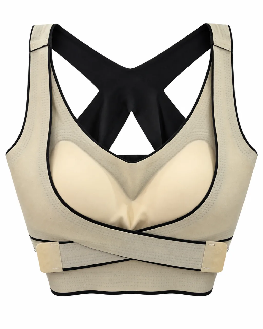Padded Cross-Back Bra with Wraparound Bands