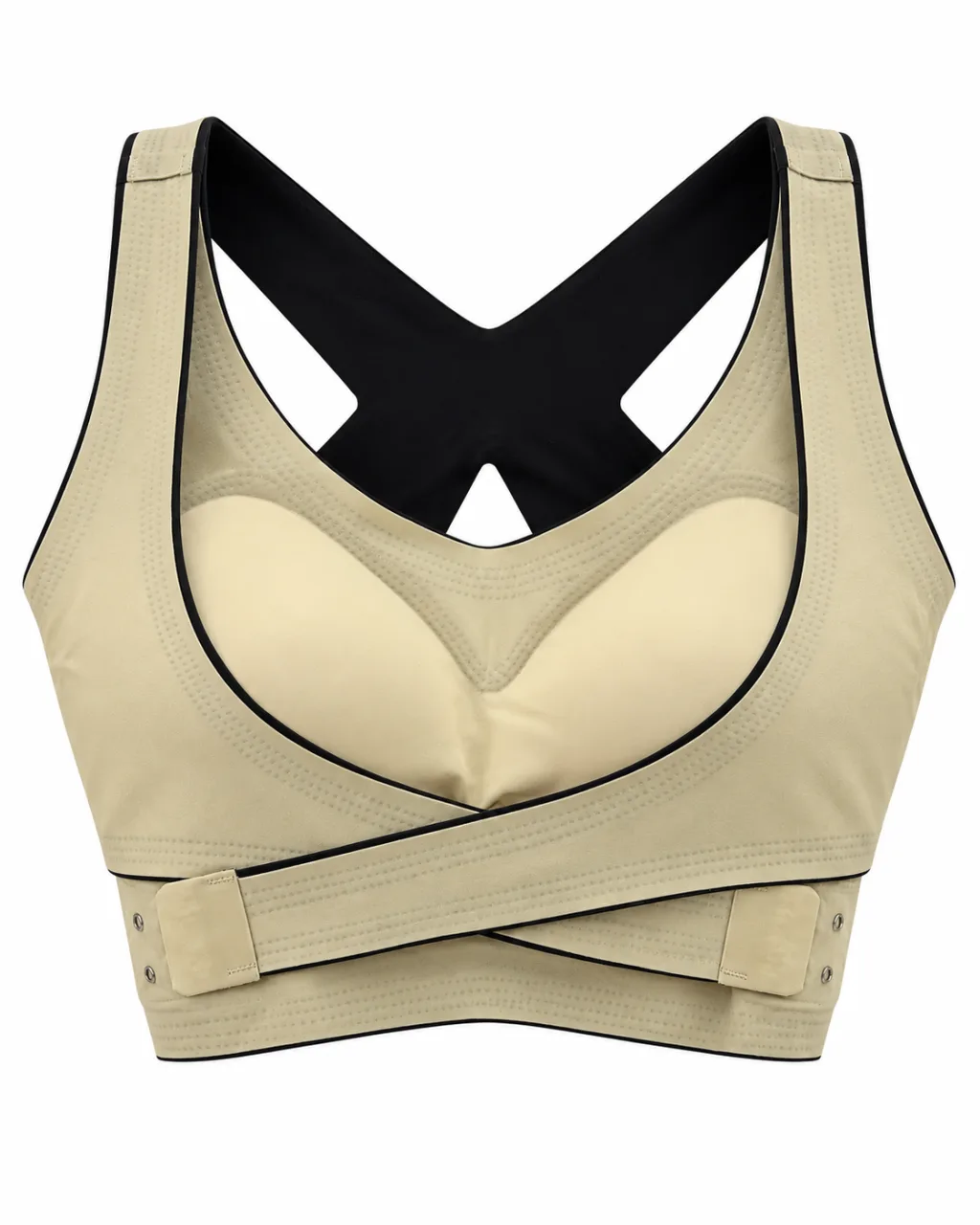 Padded Cross-Back Bra with Wraparound Bands