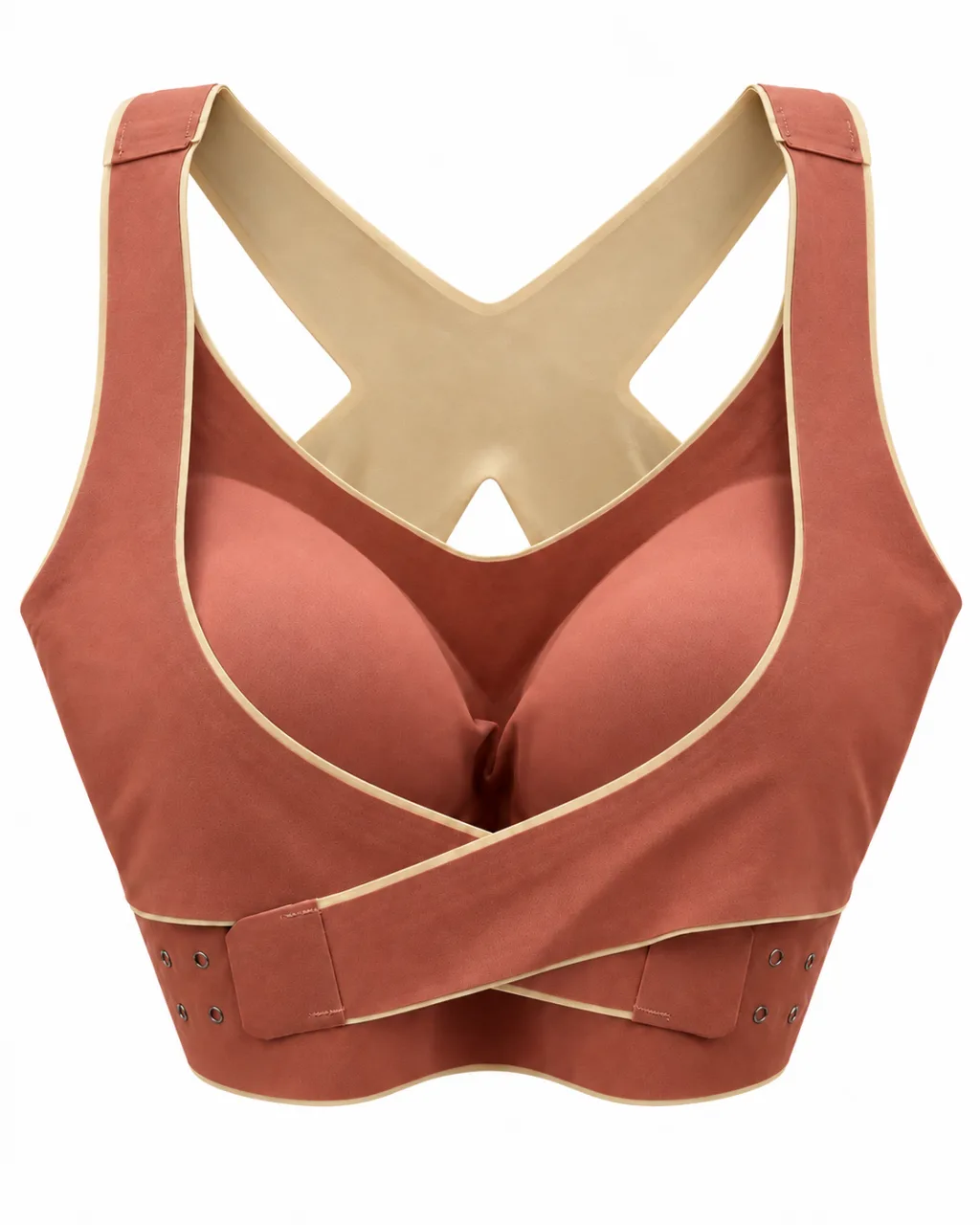 Padded Cross-Back Bra with Wraparound Bands
