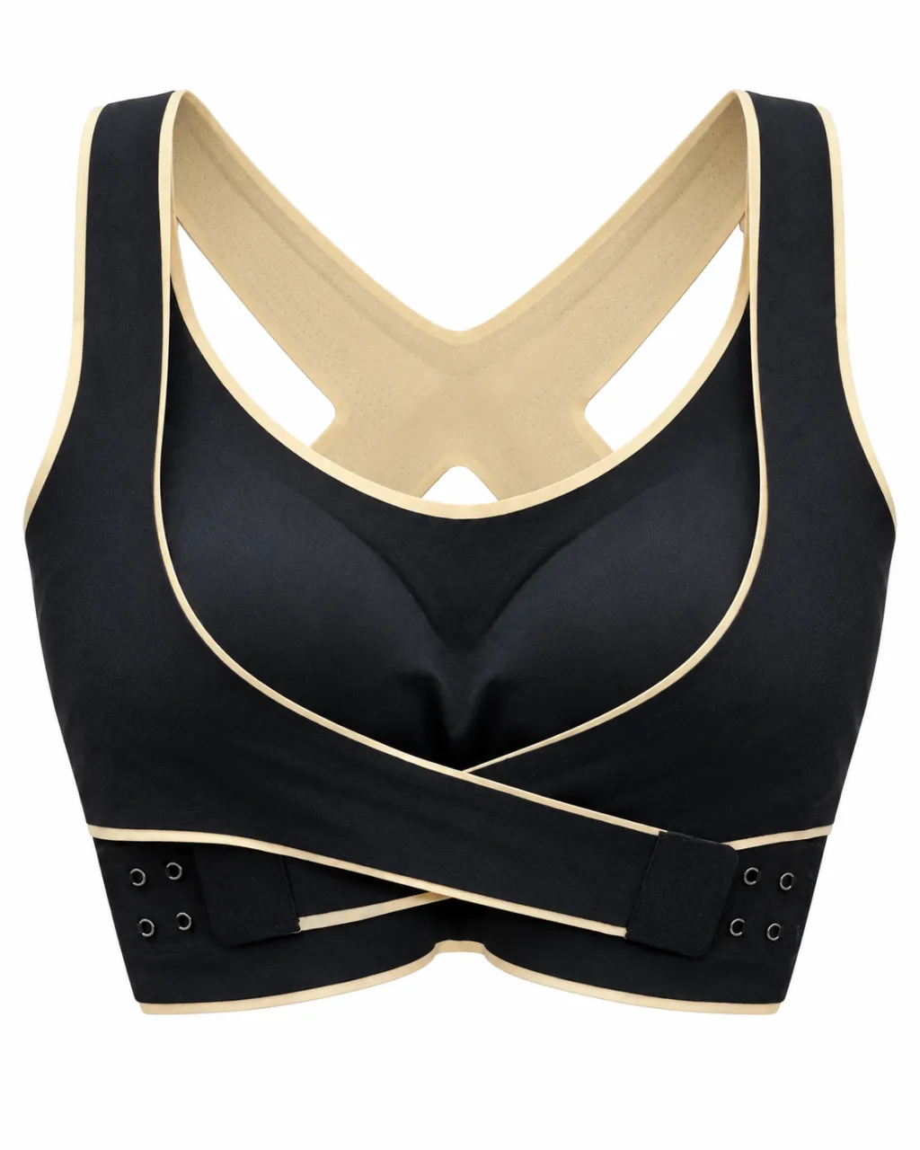 Padded Cross-Back Bra with Wraparound Bands