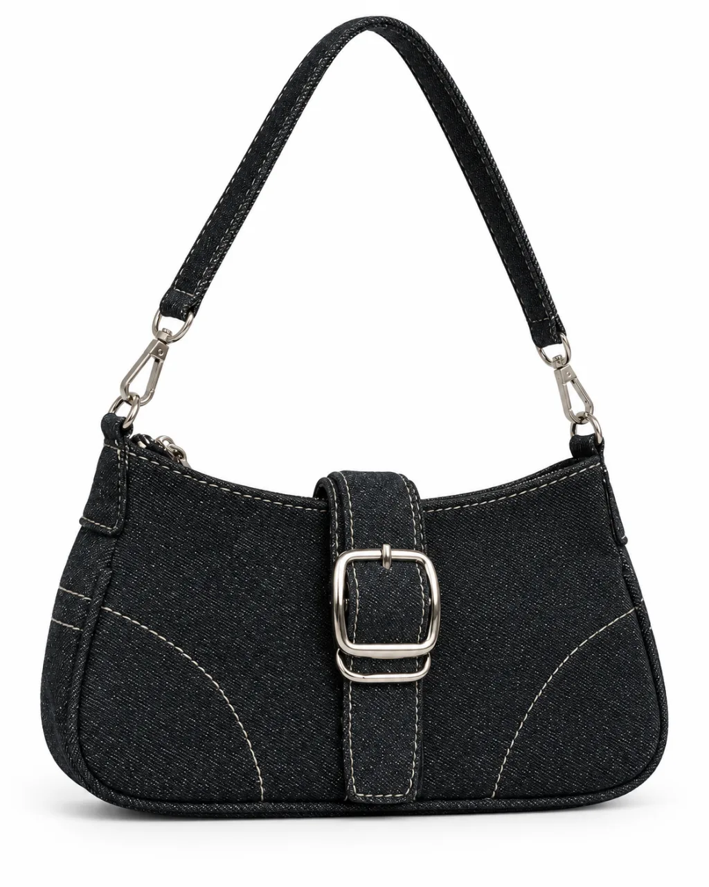 Denim Chain Buckle Bag