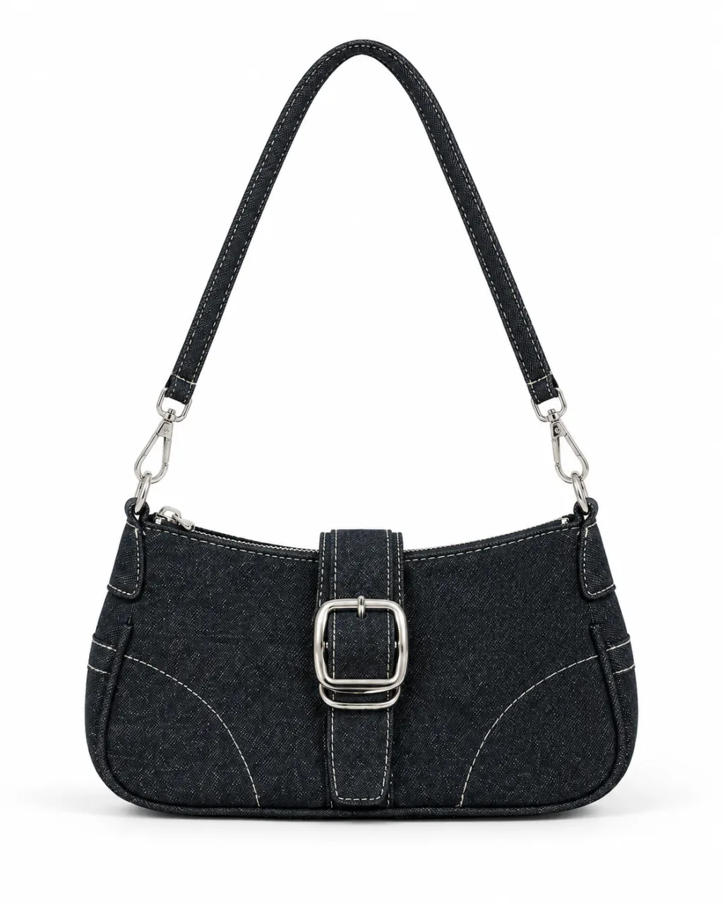 Denim Chain Buckle Bag