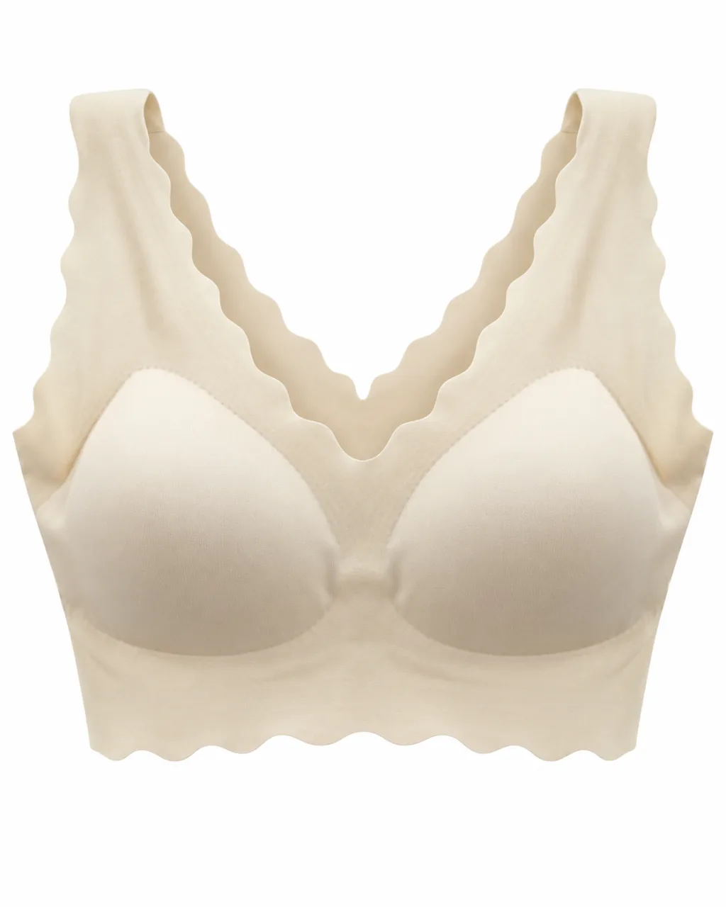 Wide-Strap Scalloped Padded Bra - Style 6009