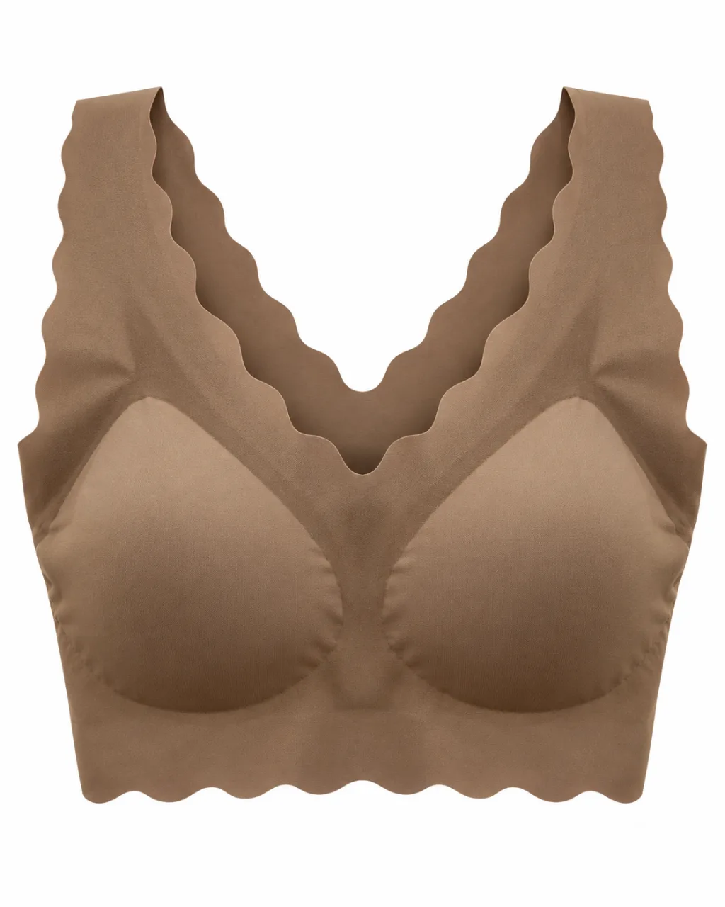 Wide-Strap Scalloped Padded Bra - Style 6009