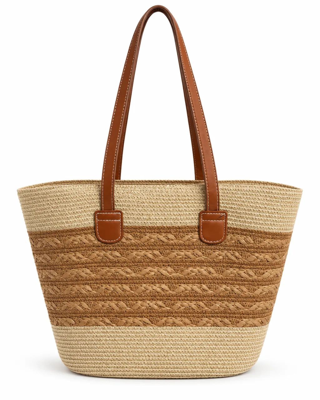 Striped Straw Beach Tote