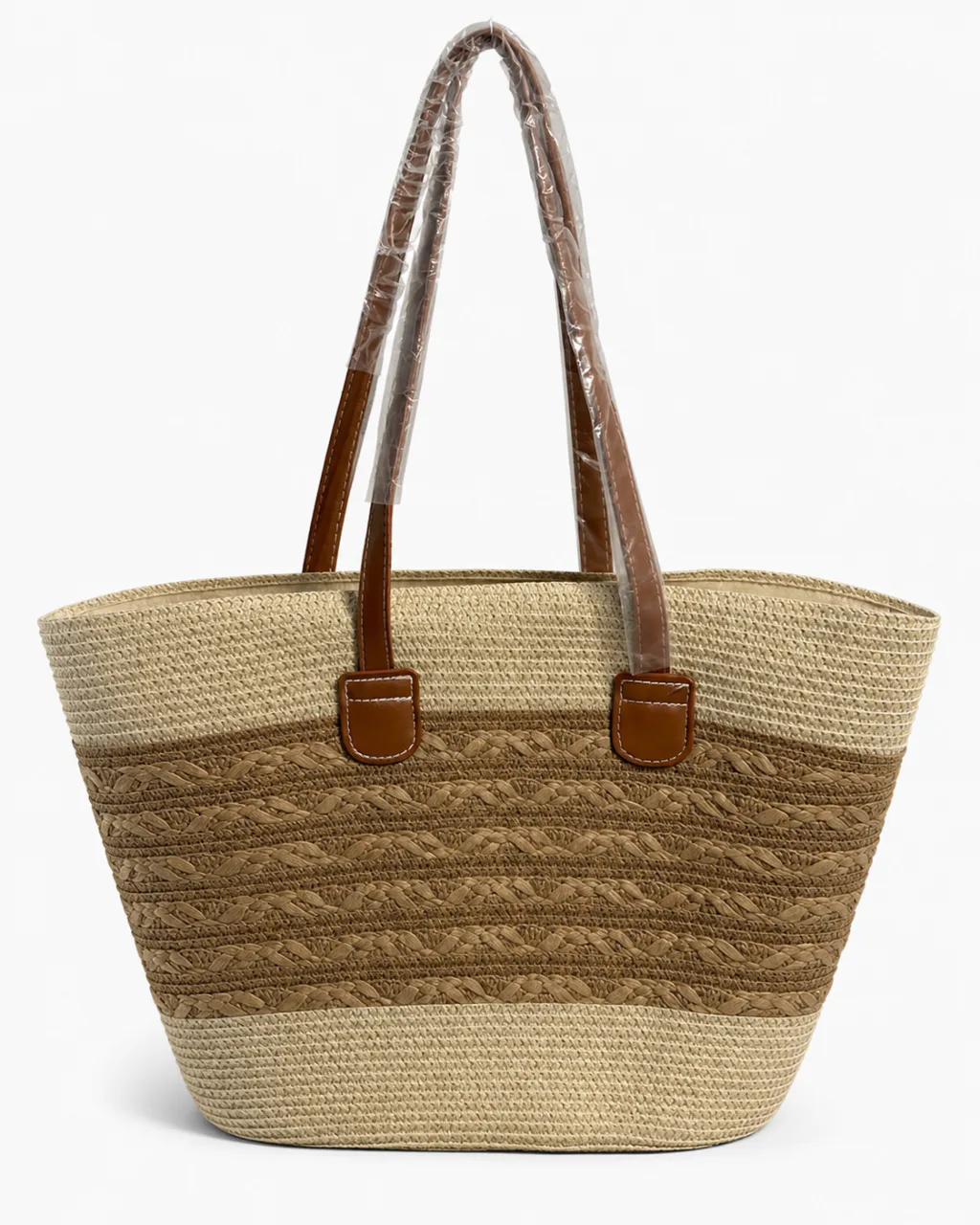 Striped Straw Beach Tote