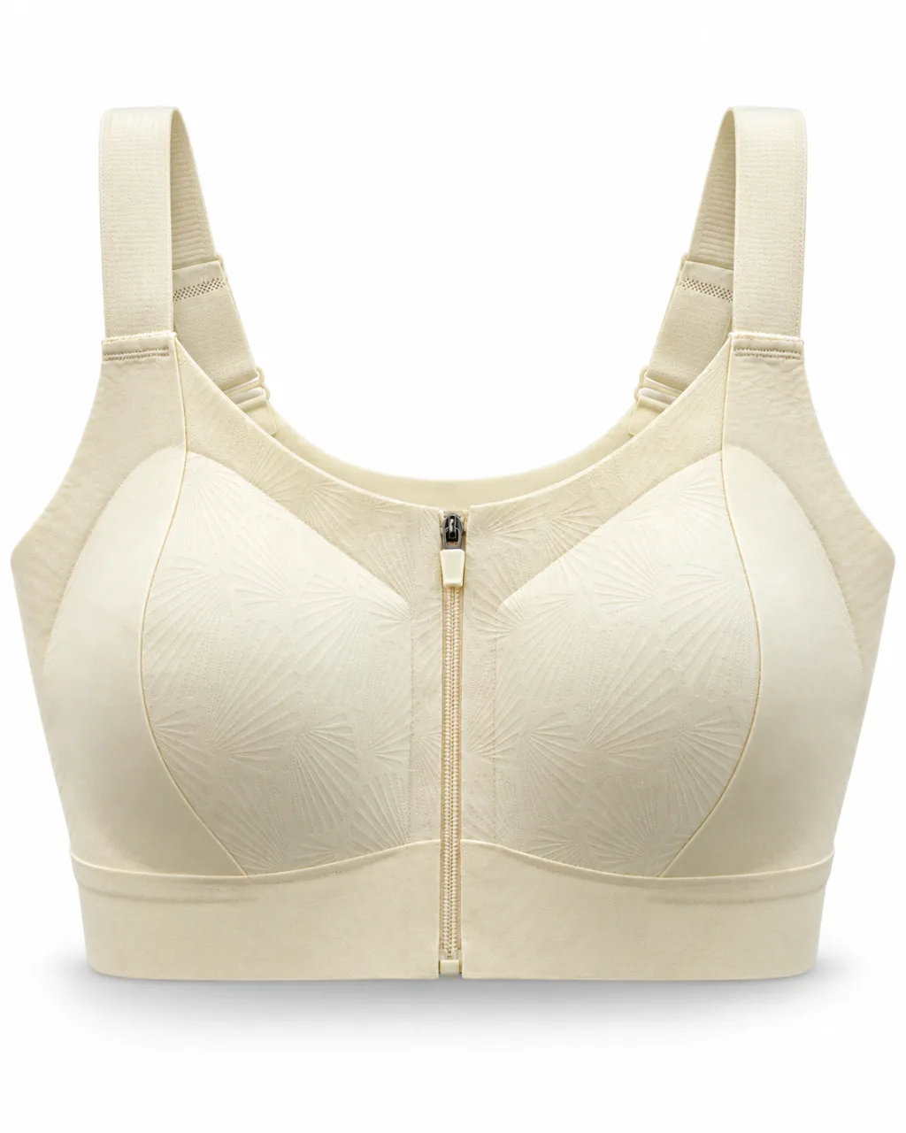 Women's Front-Zip Bra with Wide Straps