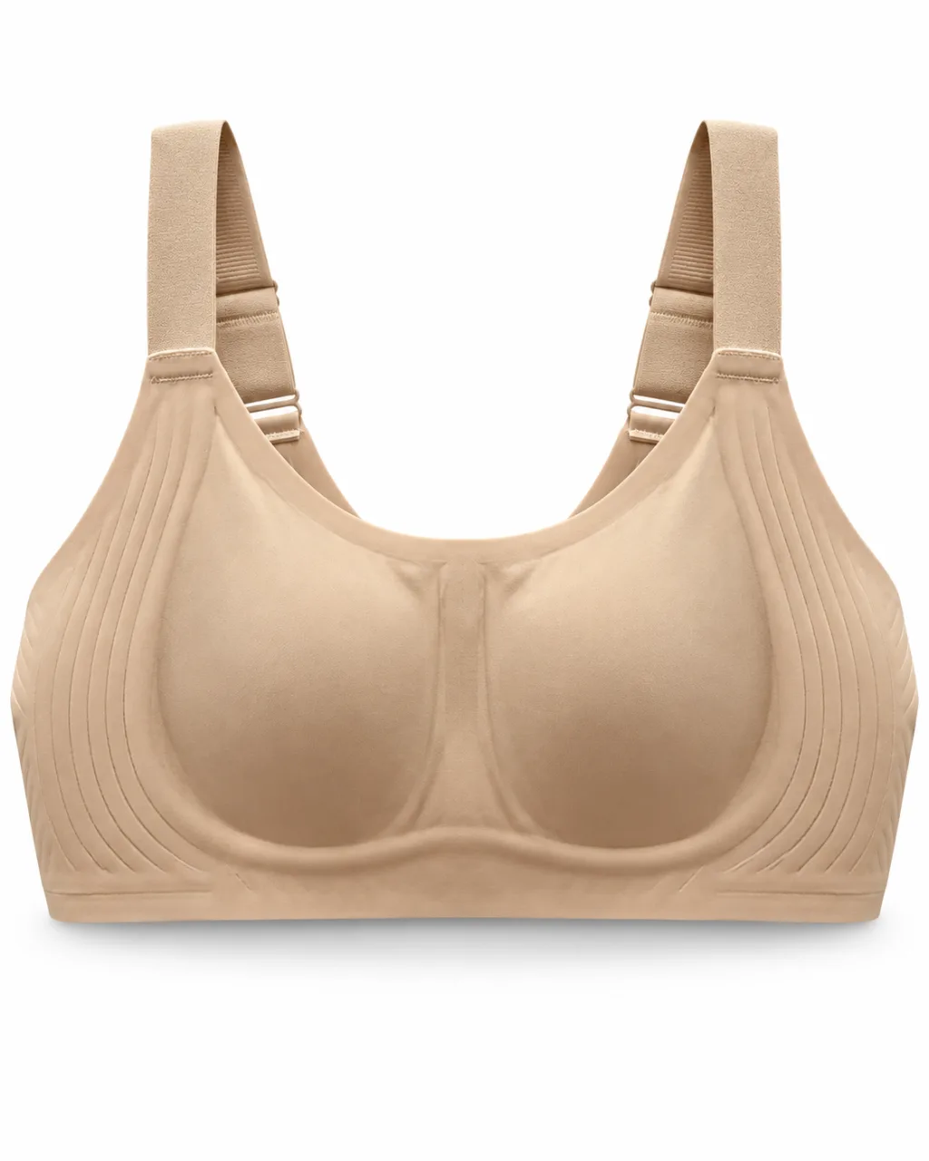 Women's Ribbed-Panel Full-Cup Bra with Wide Straps