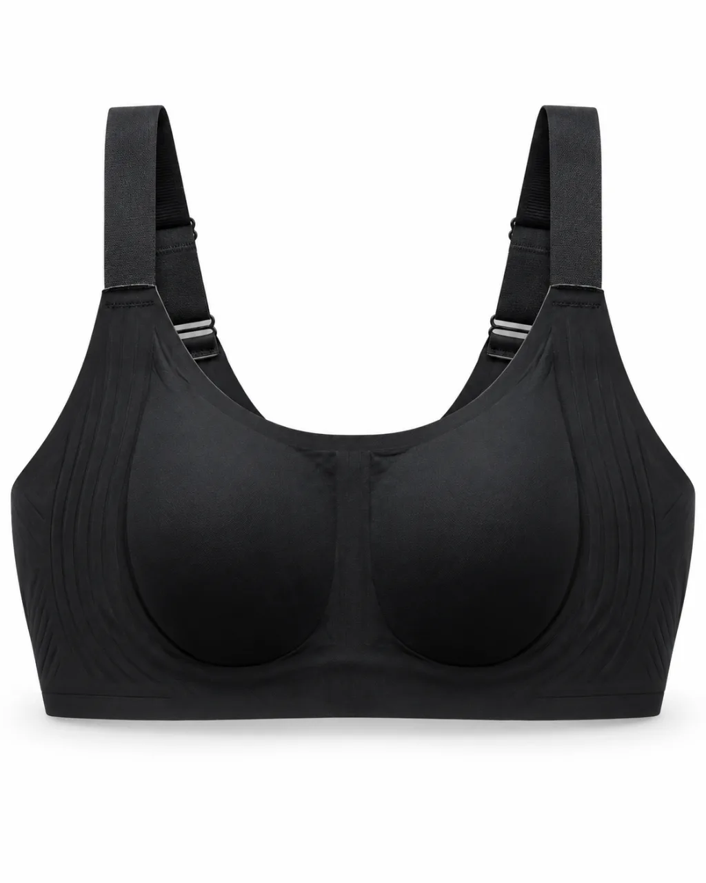 Women's Ribbed-Panel Full-Cup Bra with Wide Straps