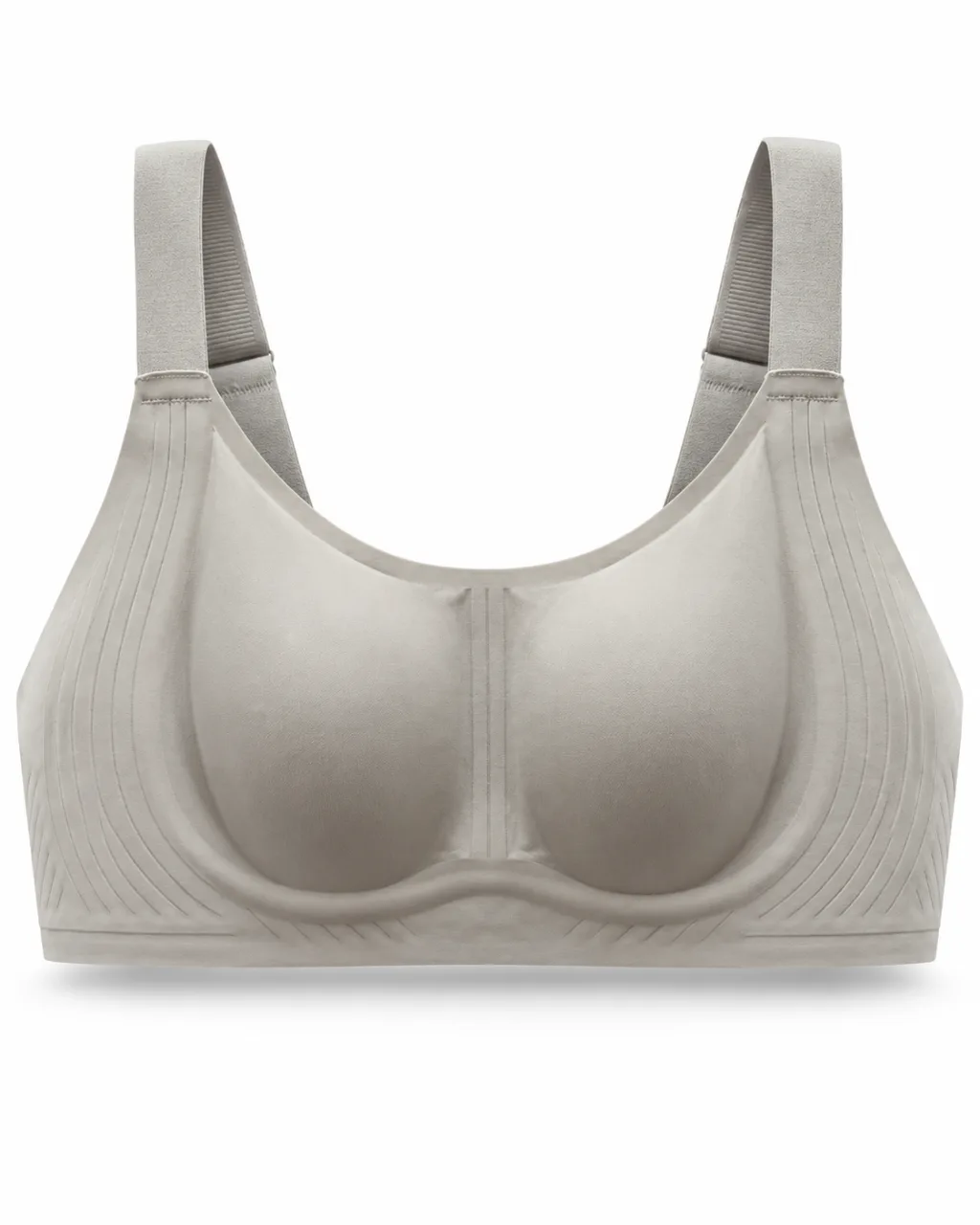 Women's Ribbed-Panel Full-Cup Bra with Wide Straps