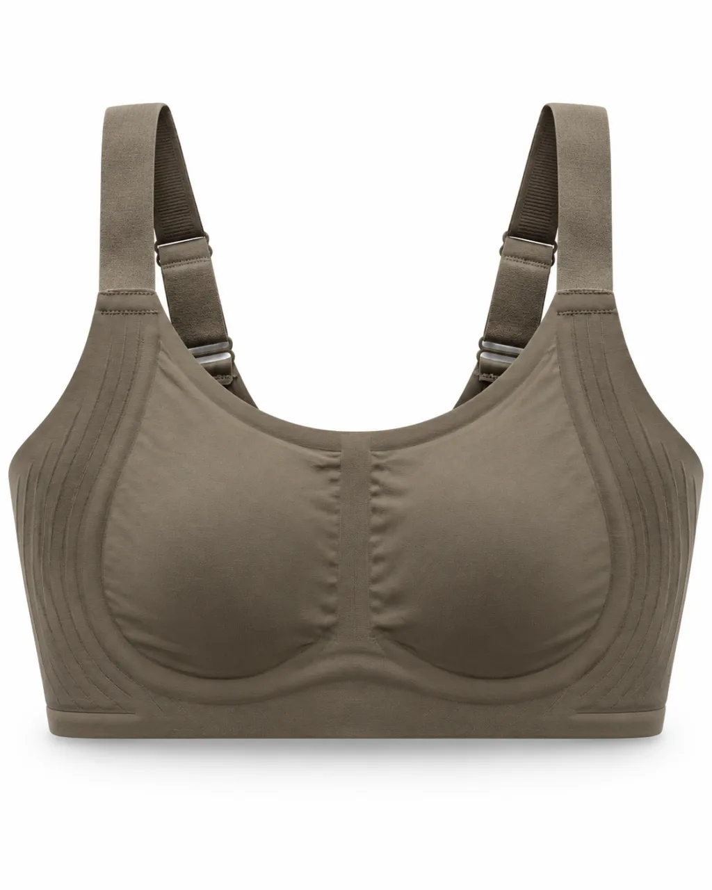 Women's Ribbed-Panel Full-Cup Bra with Wide Straps