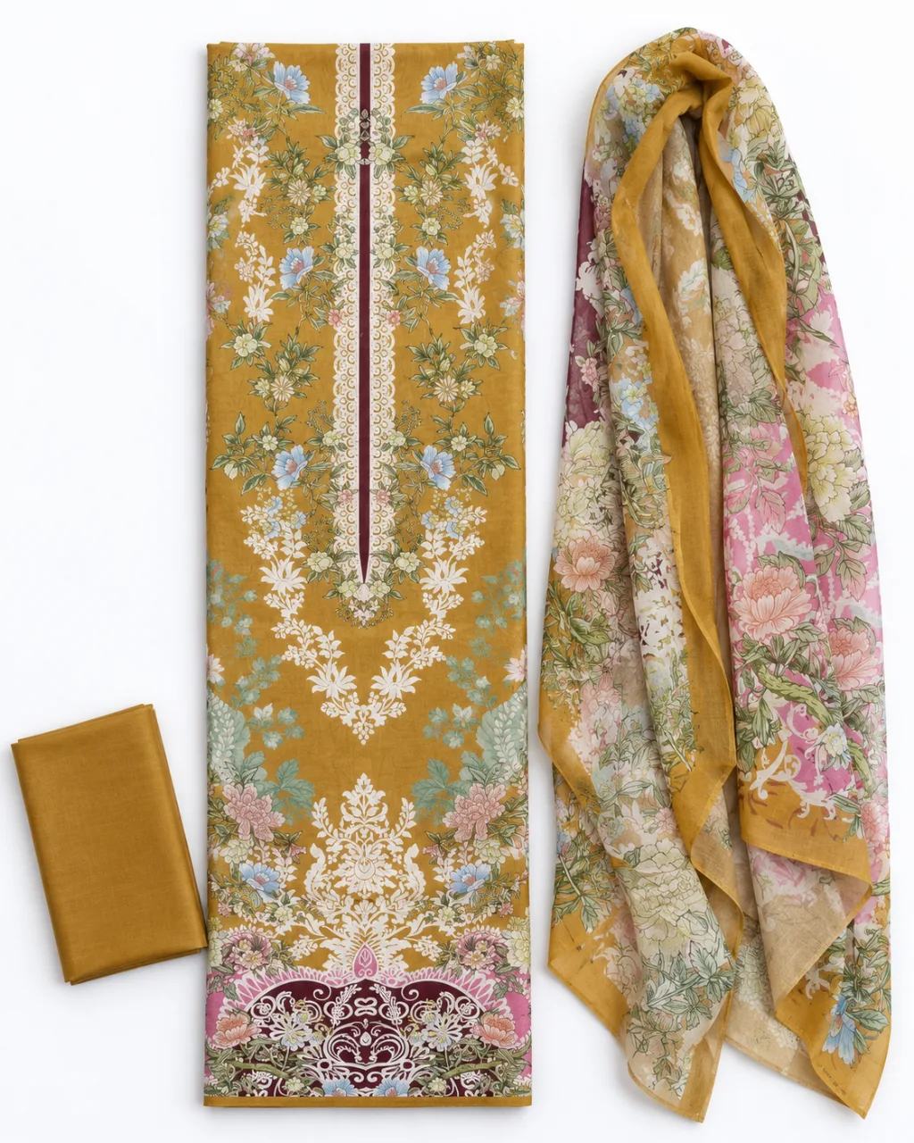 Zam Zam Mustard Floral Damask