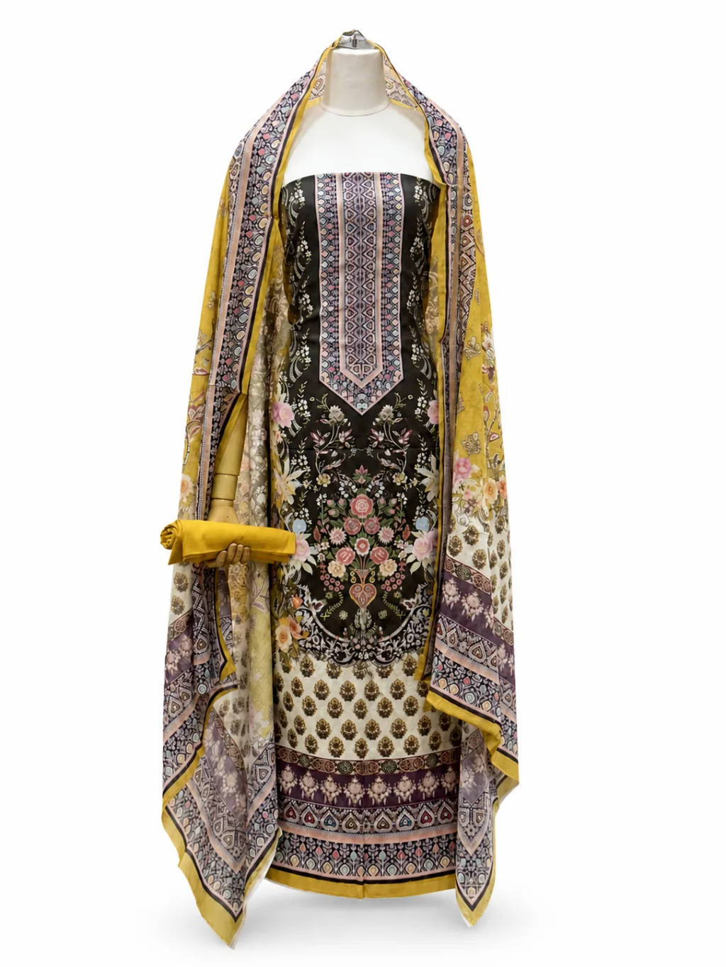 Zam Zam Brown Floral Panel Ethnic