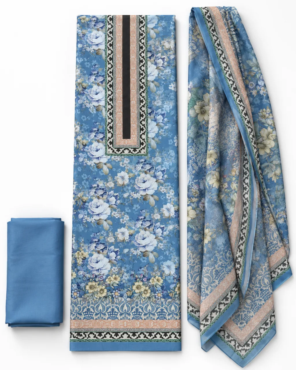 Zam Zam Blue Rose Floral Panel