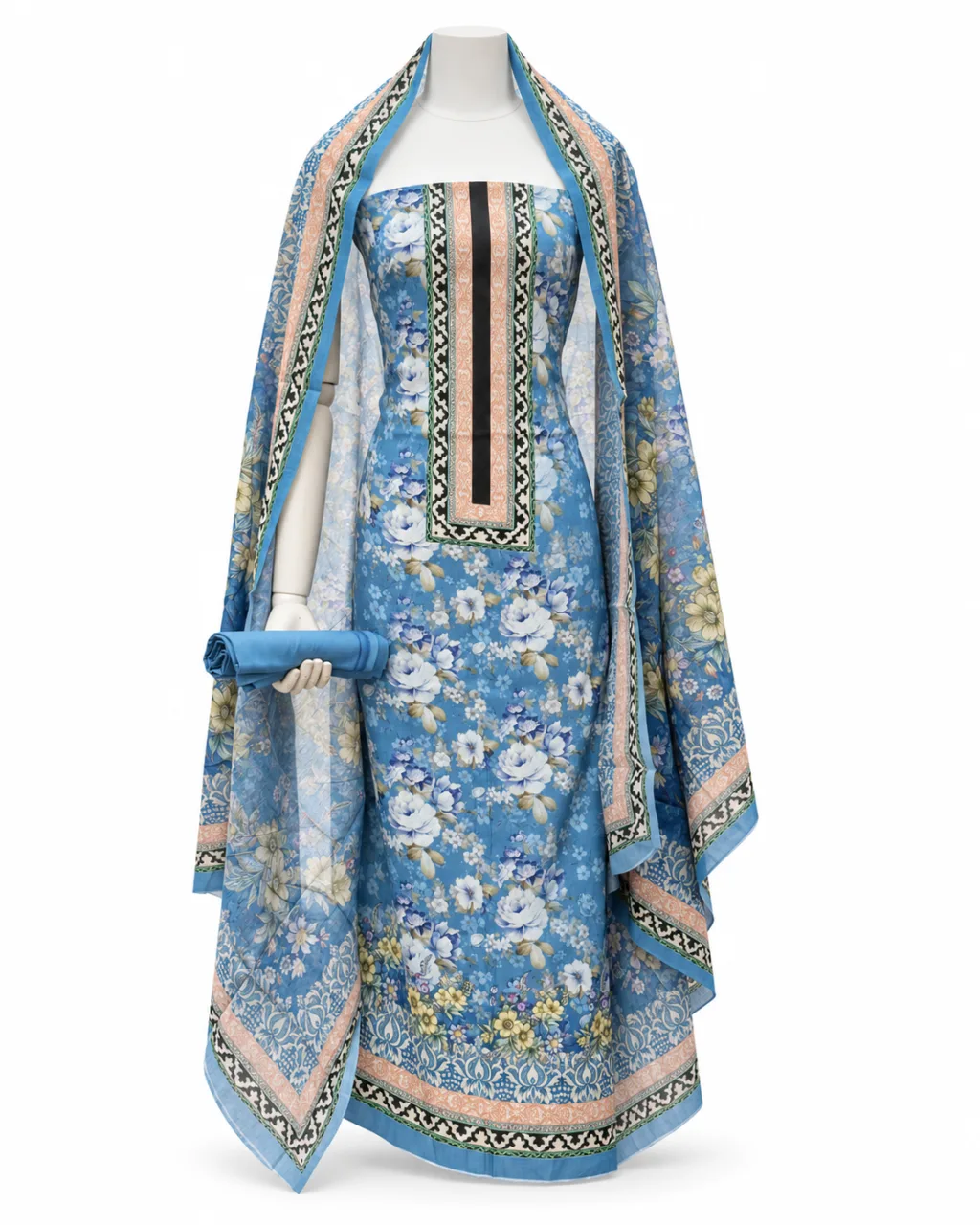 Zam Zam Blue Rose Floral Panel