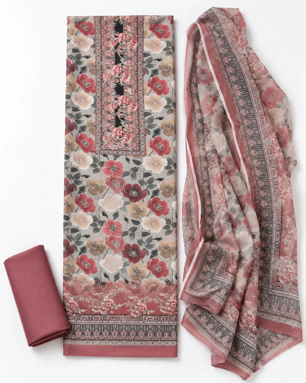 Zam Zam Coral Poppy Floral Panel
