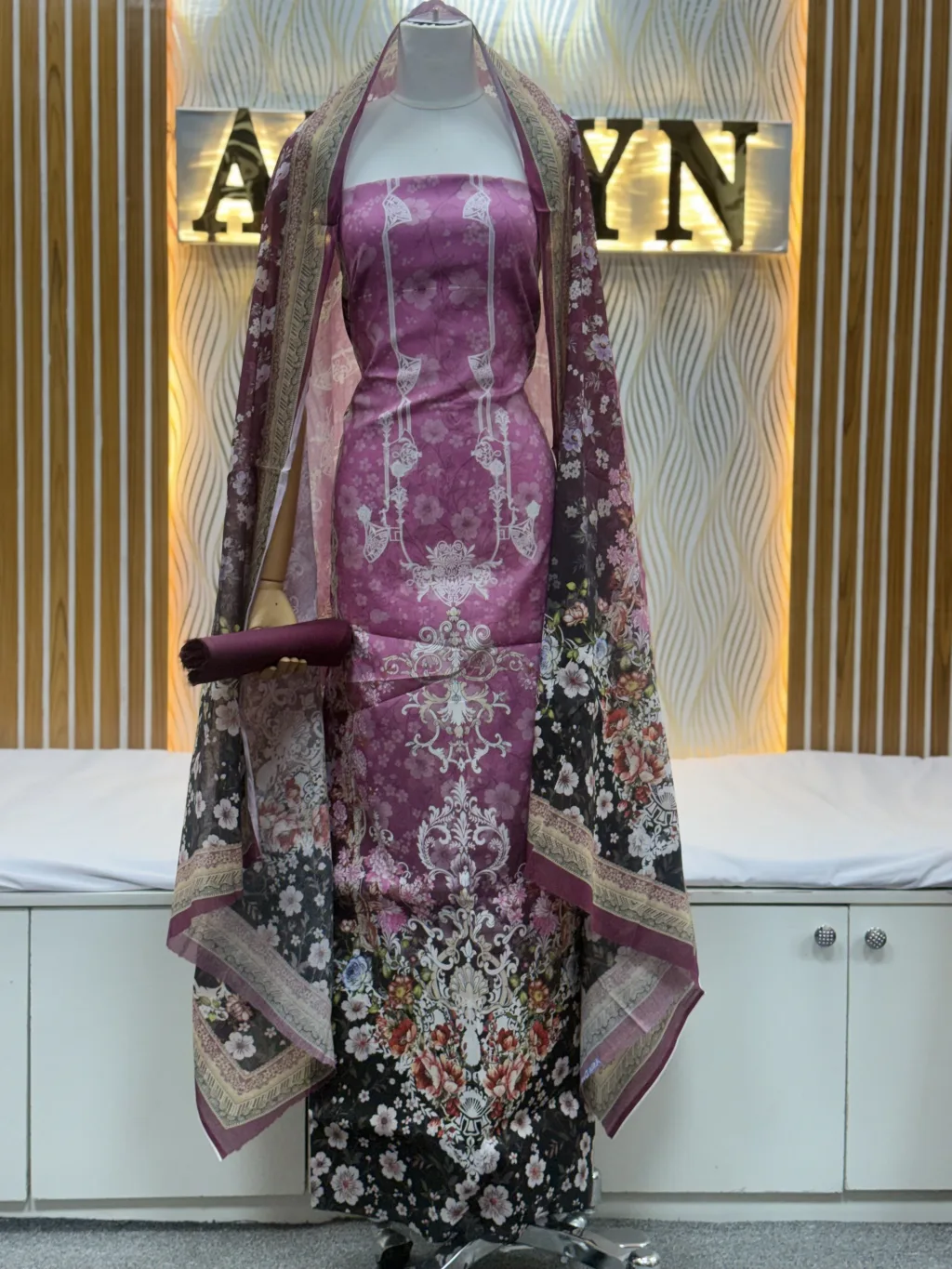 Zam Zam Cherry Blossom Dark Dupatta