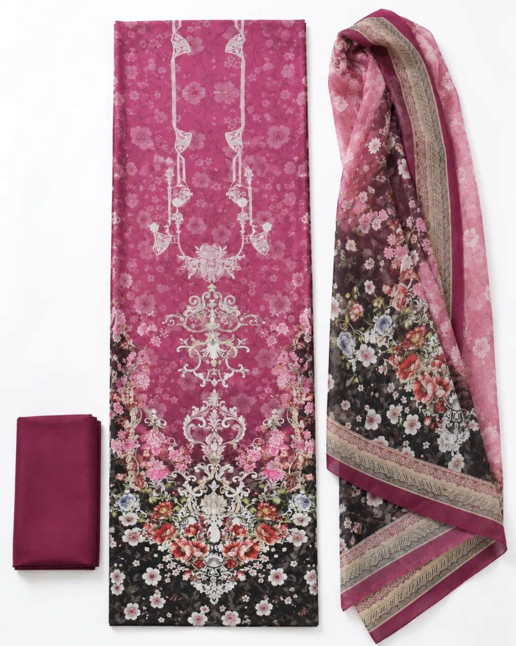 Zam Zam Cherry Blossom Dark Dupatta