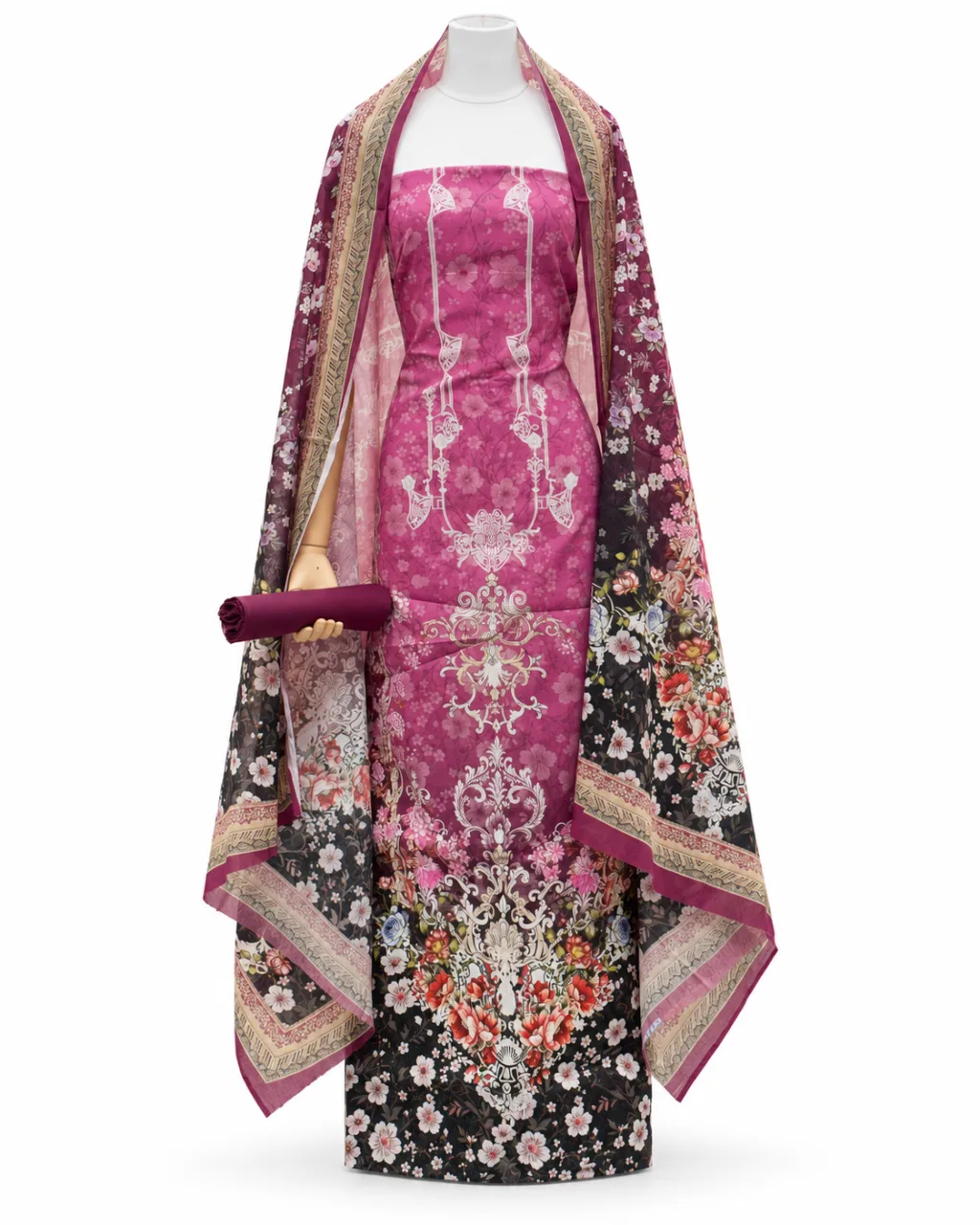 Zam Zam Cherry Blossom Dark Dupatta