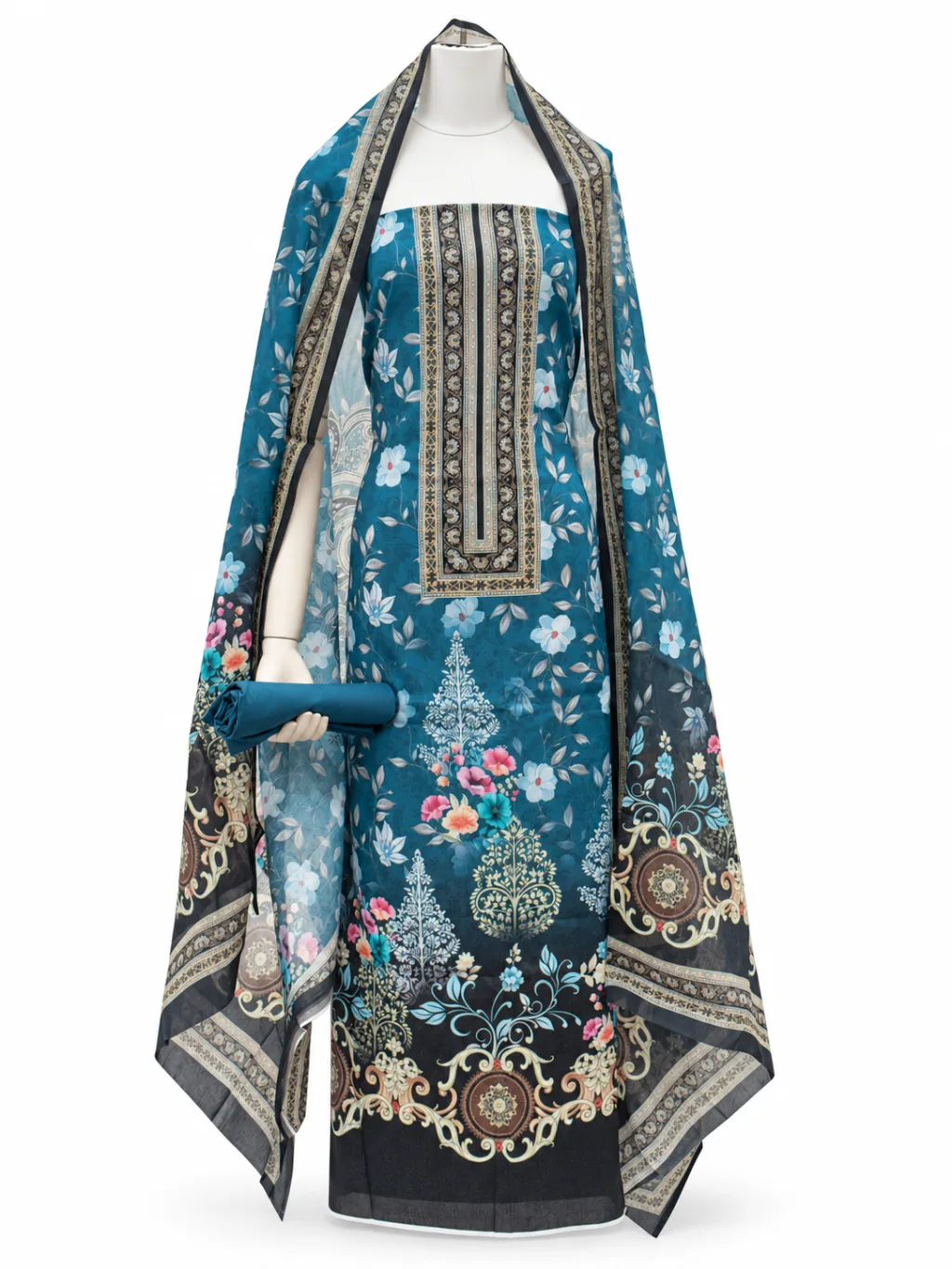 Zam Zam Teal Floral Medallion