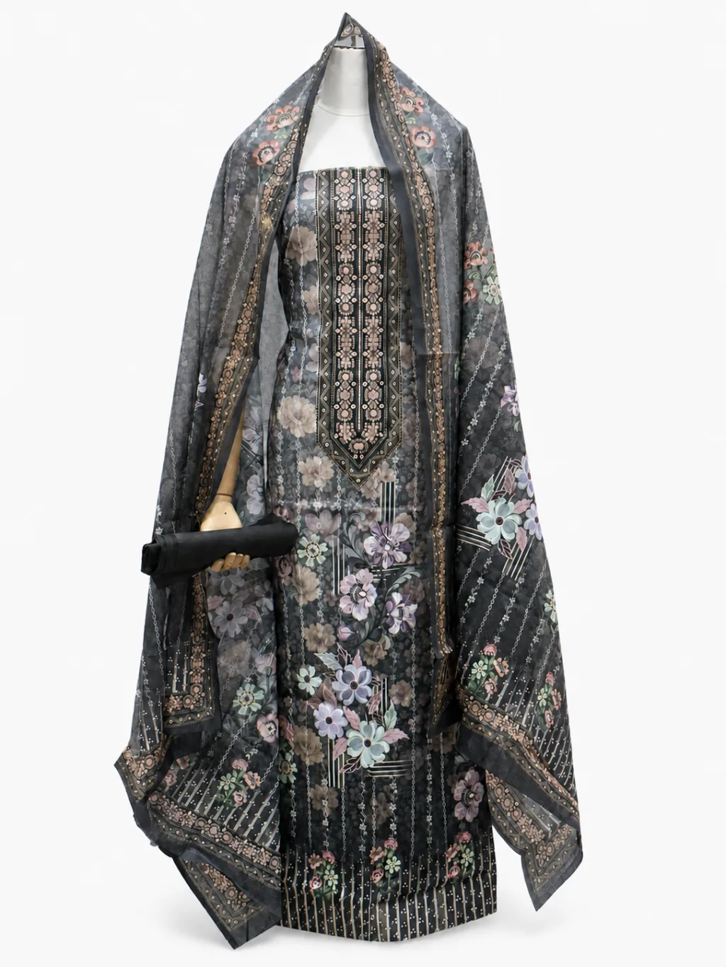 Zam Zam Dark Navy Floral Panel