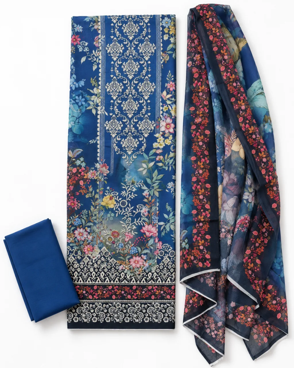 Zam Zam Navy Damask Floral
