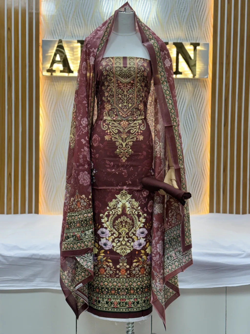 Zam Zam Maroon Ornate Panel
