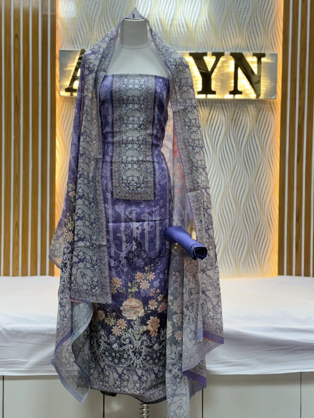 Zam Zam Purple Brocade Floral