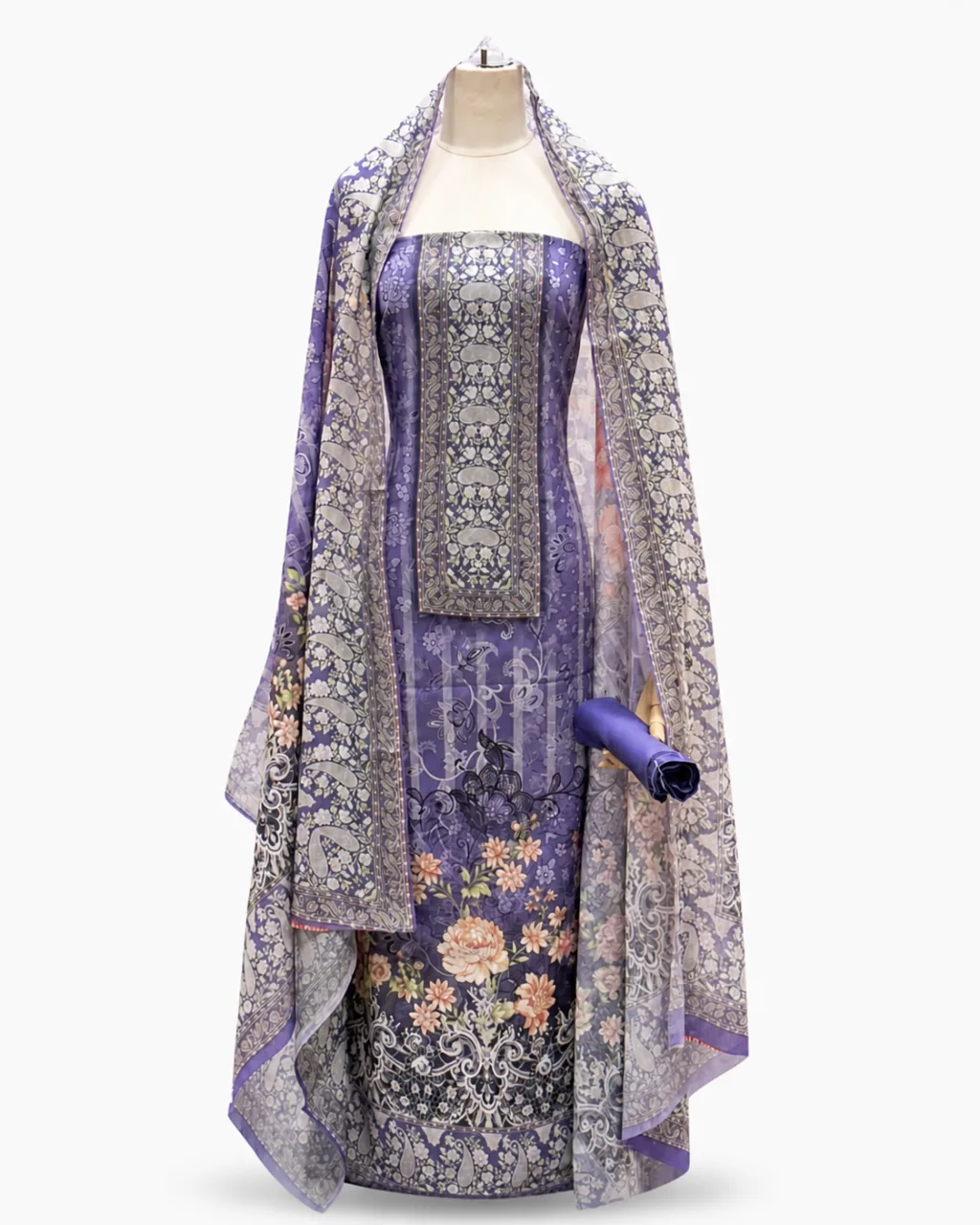 Zam Zam Purple Brocade Floral