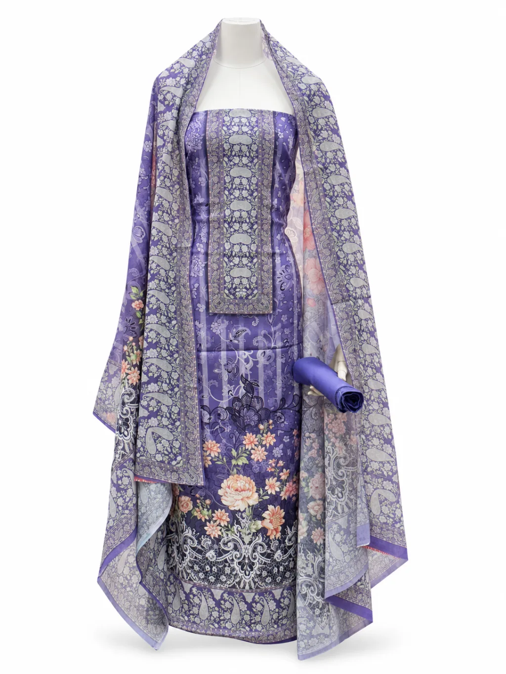 Zam Zam Purple Brocade Floral