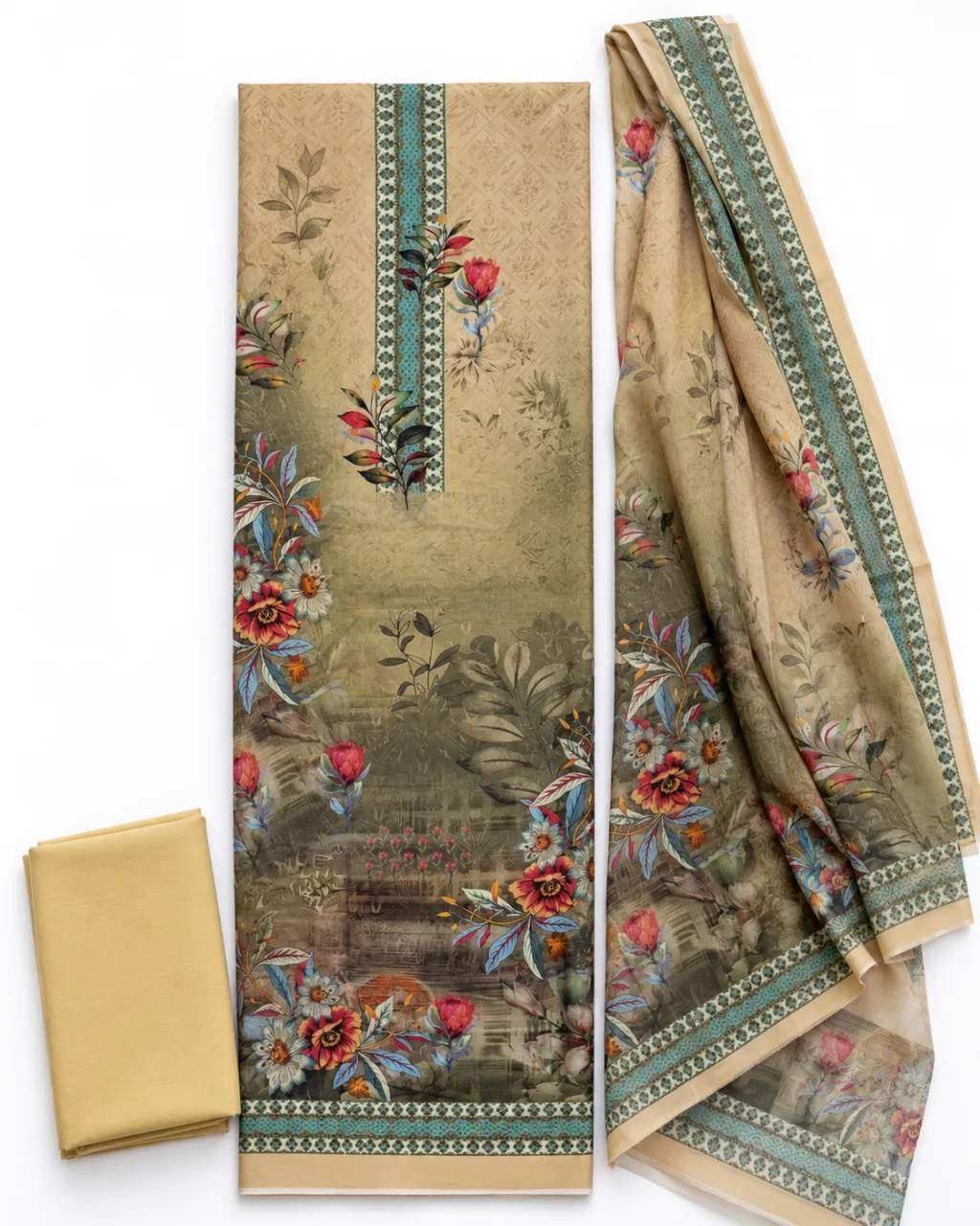 Zam Zam Olive Floral Beige