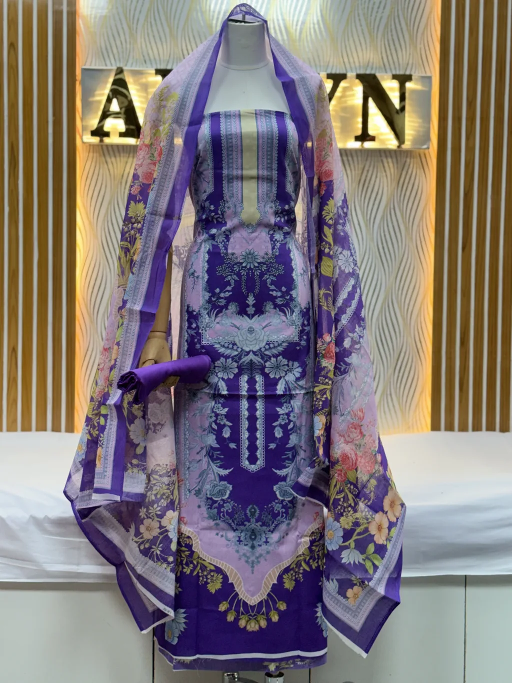 Zam Zam Floral Panel Striped Neck