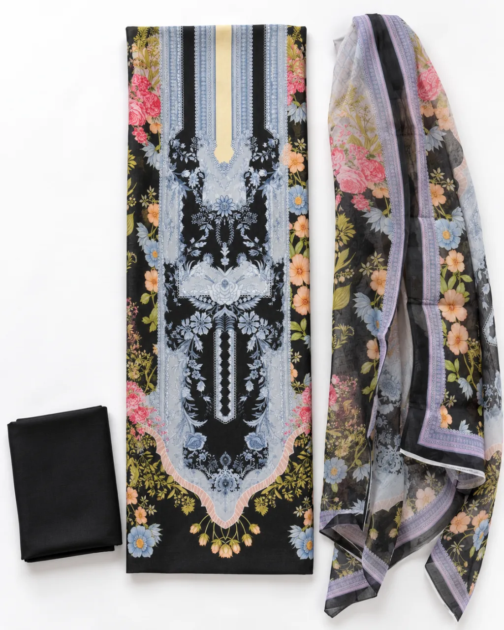 Zam Zam Floral Panel Striped Neck