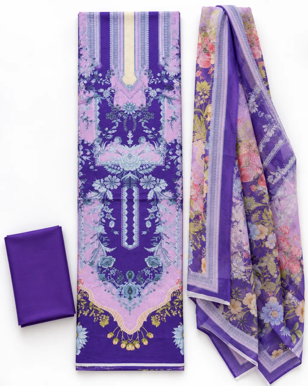 Zam Zam Floral Panel Striped Neck