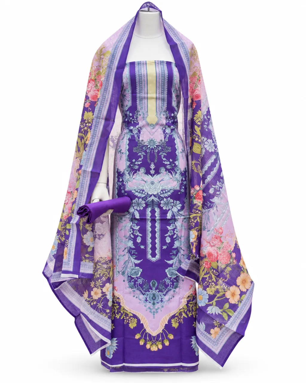 Zam Zam Floral Panel Striped Neck