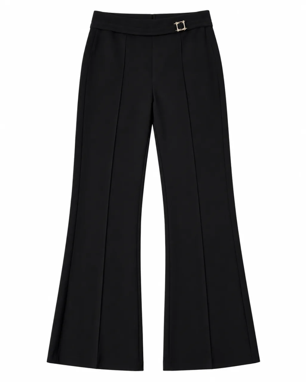Stylish Midnight Black Flare Trousers