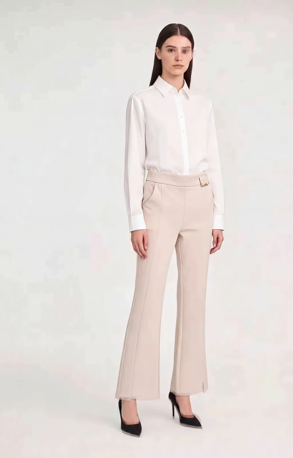 Trend Beige Flare Trousers