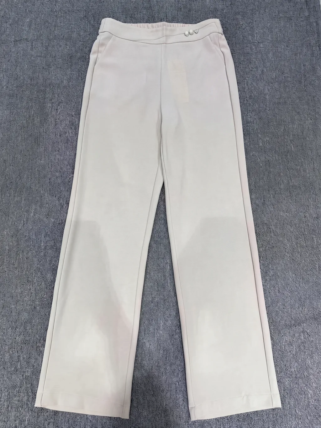 Stylish Light Camel Straight-Leg Trousers