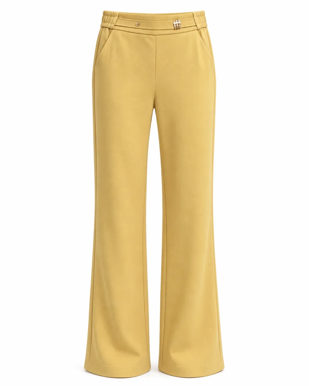 Stylish Yellow Straight-Leg Trousers