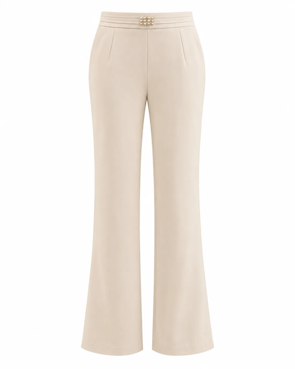 Stylish Moonlight Beige Flare Trousers