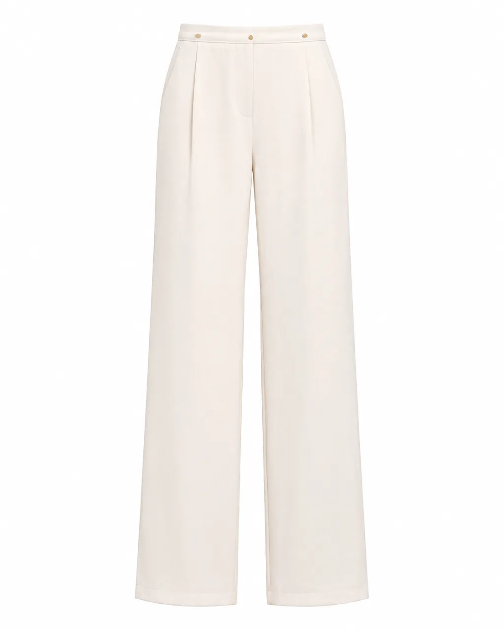 Trend Pearl White Straight-Leg Trousers