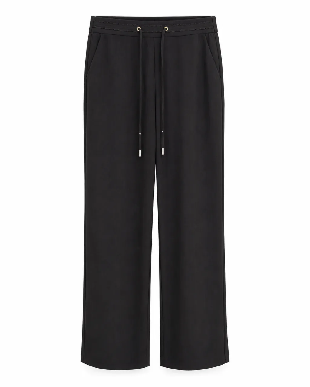 Premium Wide-Leg Trousers - Black & Beige