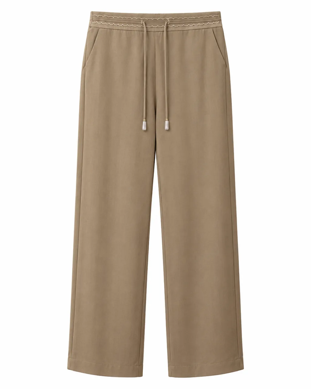 Premium Wide-Leg Trousers - Black & Beige